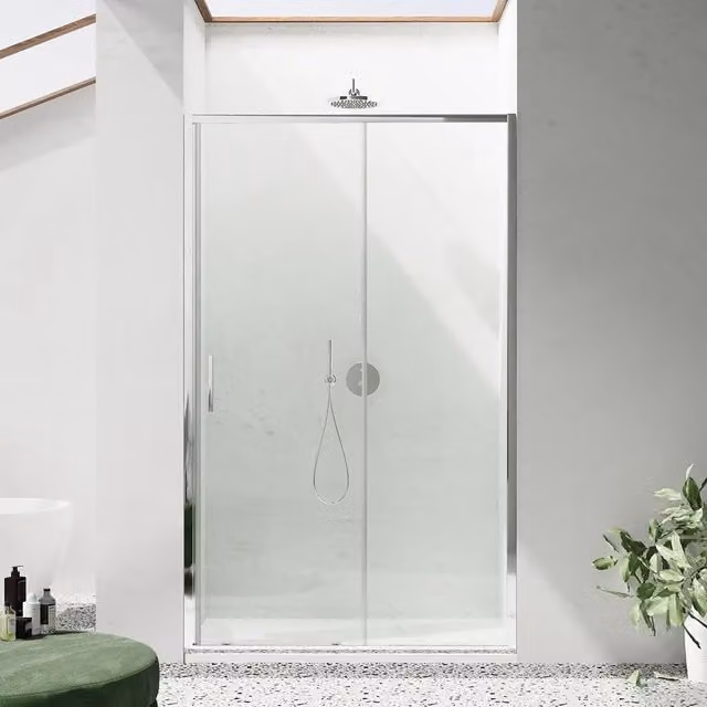 Porta doccia 160cm profili slim cromati vetro 6mm trasparente h190 | Portofino
