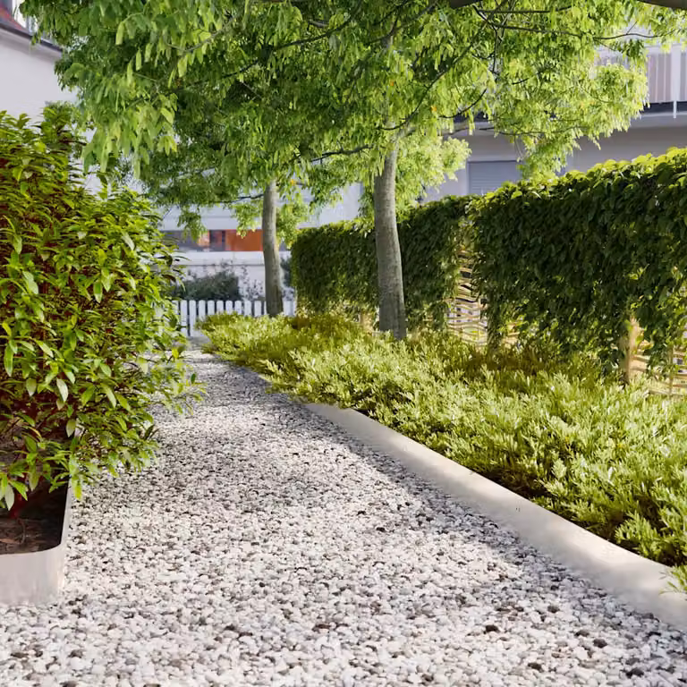 Set di 10 bordure per prato vidaXL in acciaio inossidabile argento, L: 103 cm, H: 15 cm