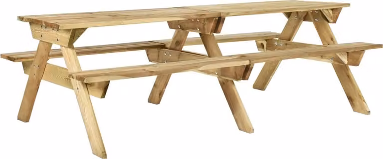 vidaXL Tavolo da picnic con panche 220x122x72 cm in legno di pino impregnato