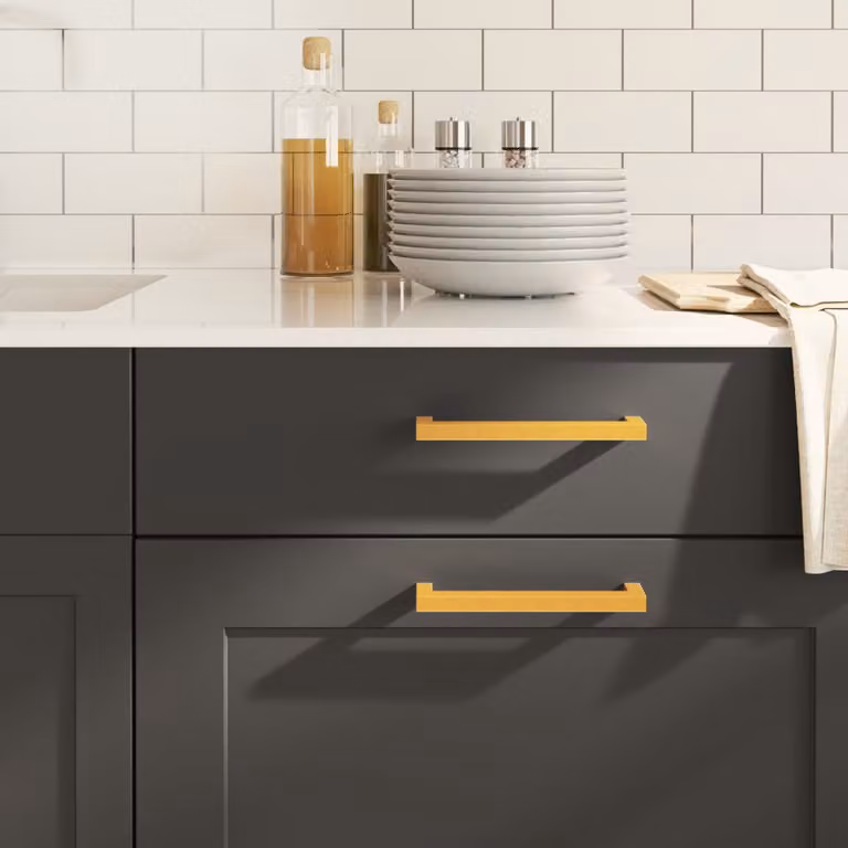 Set di 20 maniglie per mobili vidaXL in acciaio inox color oro, modello a barra lucida, lunghezza 160 mm
