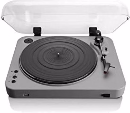 Sistema stereo con lettore di dischi e porta USB-C colore grigio
