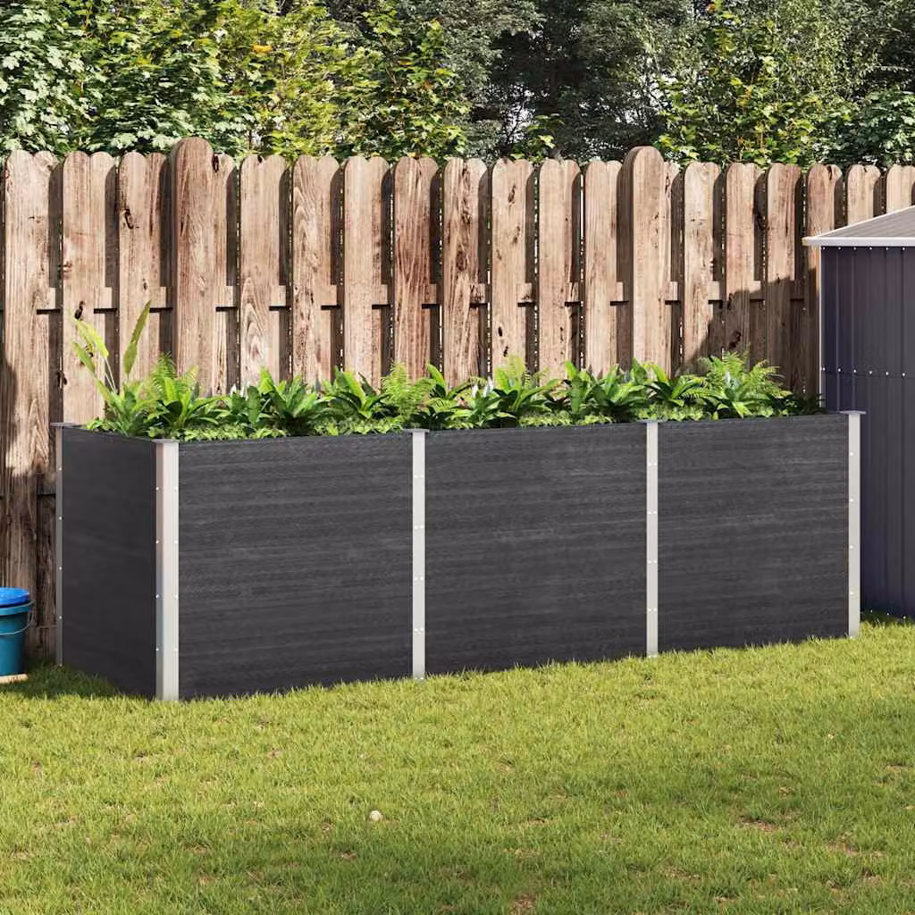 Fioriera Rialzata da Giardino vidaXL in WPC Grigio L: 300 cm, P: 100 cm, H: 91 cm
