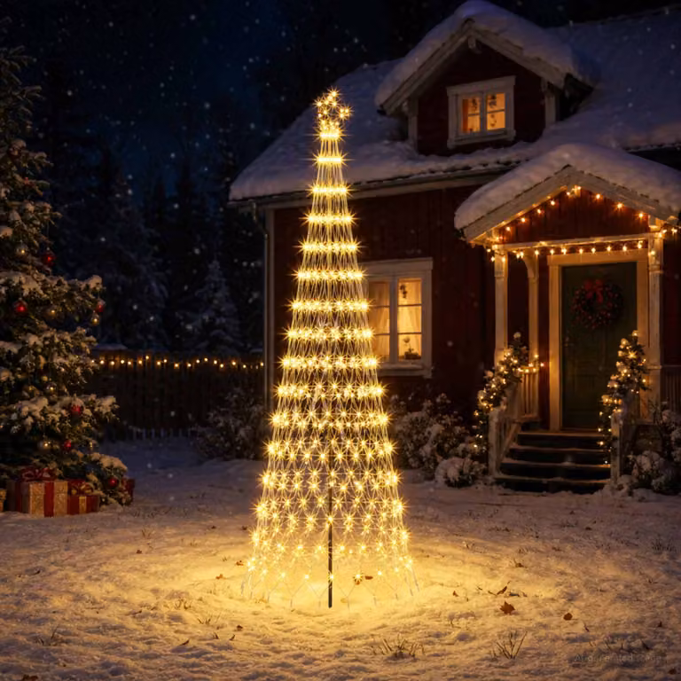 vidaXL Albero di Natale LED 300 cm 350 LED Bianco caldo Ferro Nero