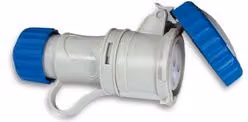Spina elettrica Fanton 2P+T 16A CEE IP67 per cavo assiale Blu e Bianco 71160