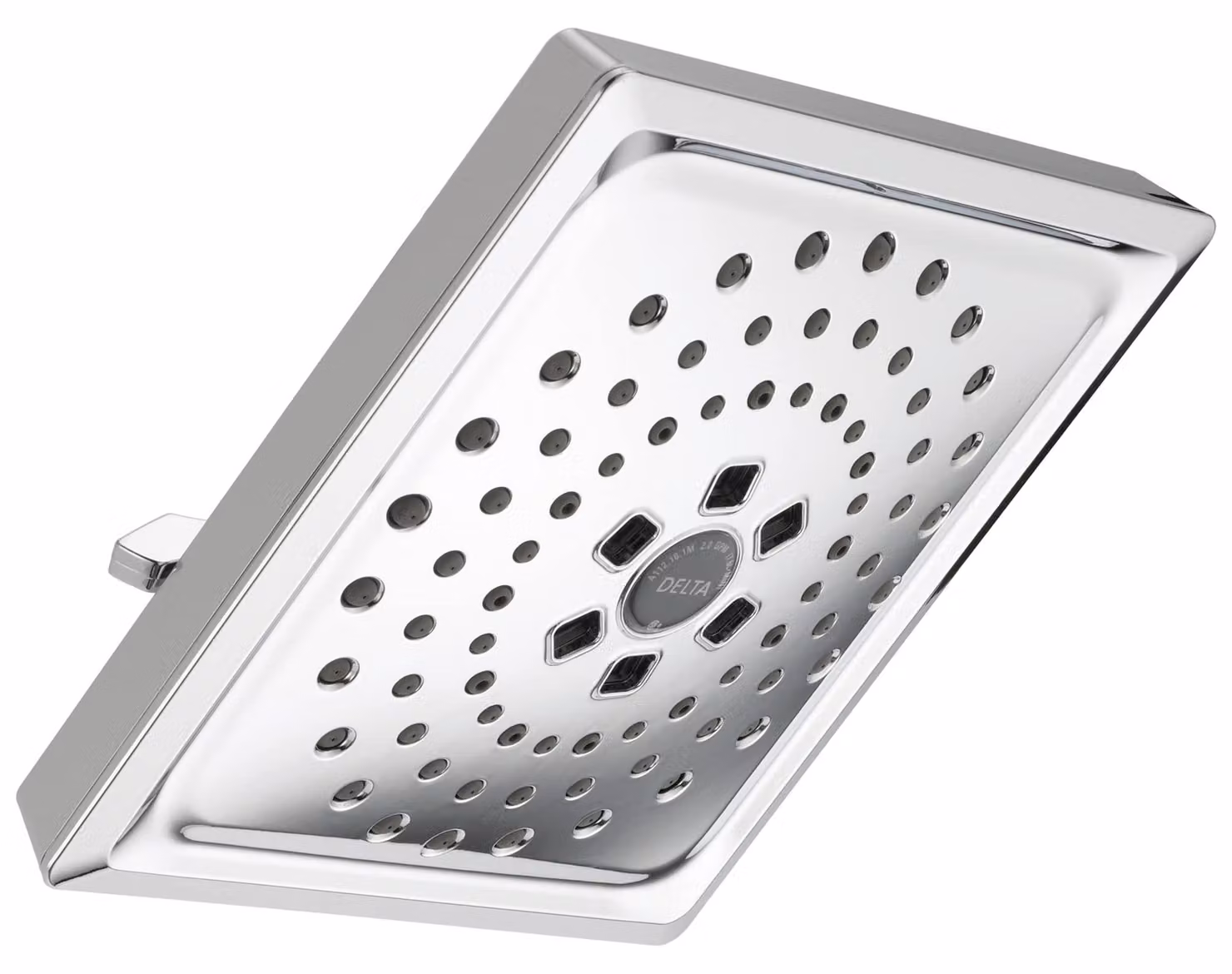 Doccia con tecnologia H2Okinetic, rivestimento cromato Lumicoat, forma circolare