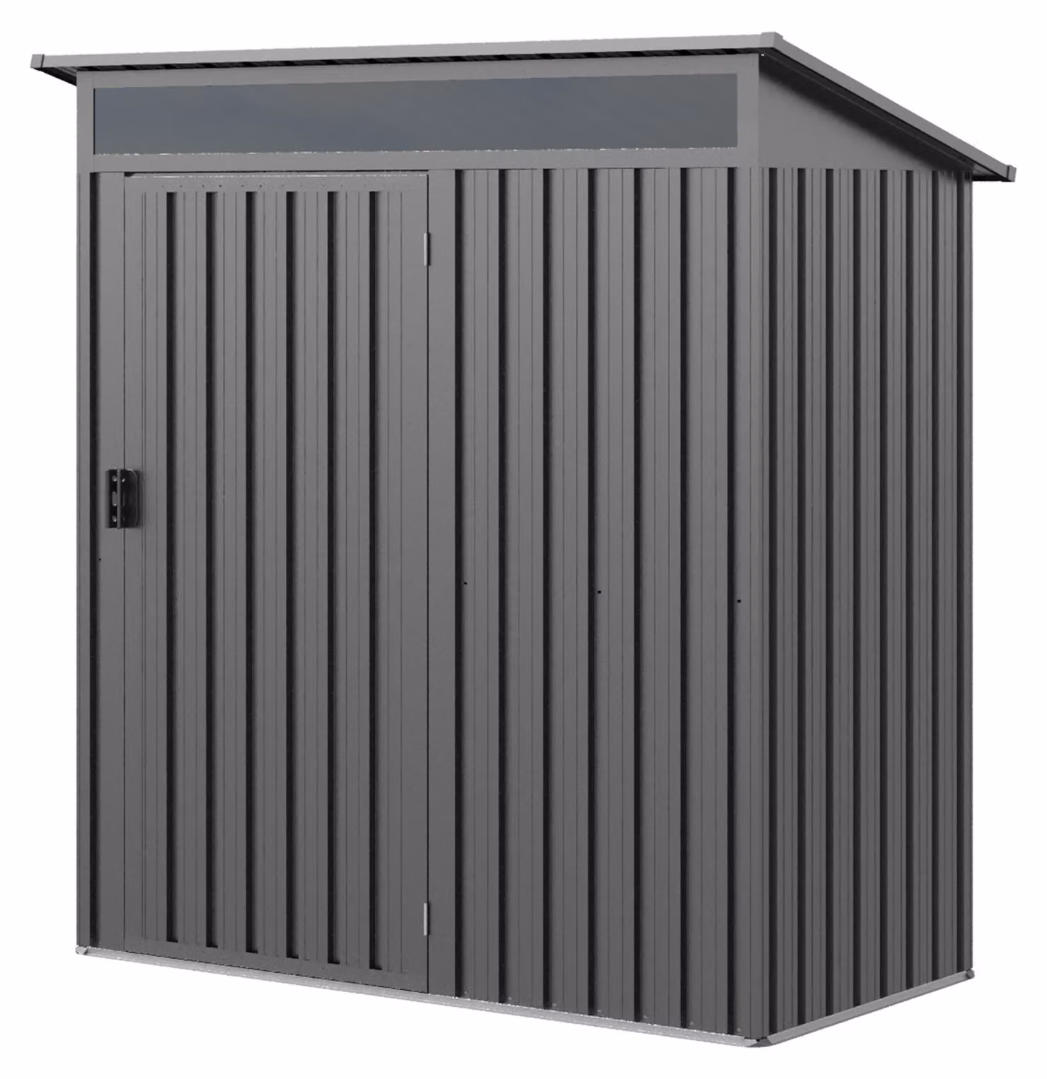 GFP Primeyard Casetta da giardino metallo 160x80x200 cm Armadio da esterno per attrezzi grigio