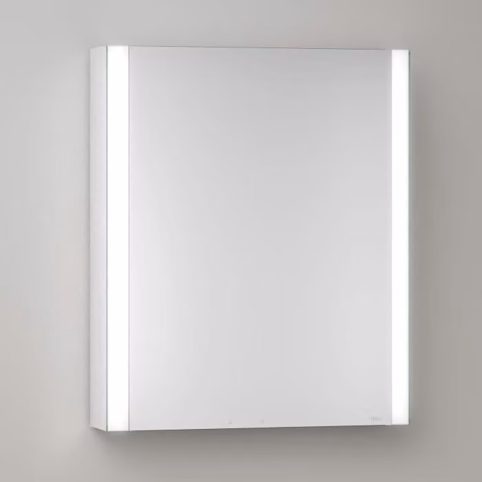Mobiletti specchio a parete Keuco Royal Metis LED, dimensioni 60 x 71 cm, con riscaldamento dello specchio, apertura a sinistra e versione svizzera