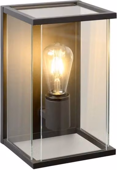 Applique da esterno Lucide Claire in metallo e vetro nero con diffusore trasparente, attacco E27, protezione IP54