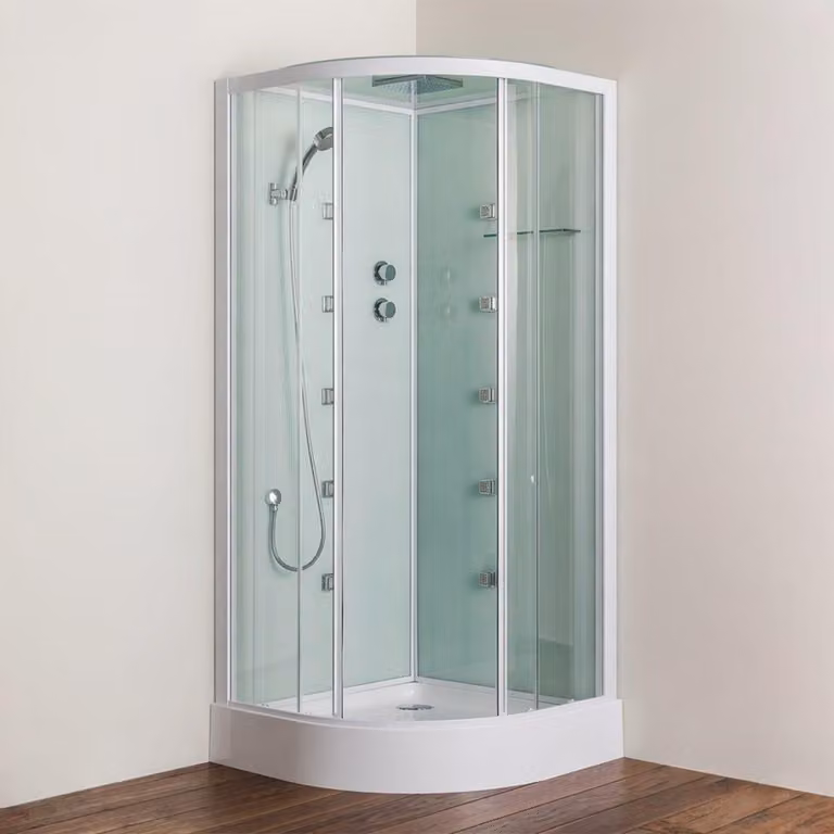 Cabina doccia multifunzione semicircolare 80 cm con idromassaggio | Cosmo