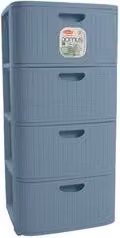 Cassettiera salvaspazio 4C DOMUS HOME COLLECTION Blu fumé H: 80 cm, L: 40 cm, P: 40 cm
