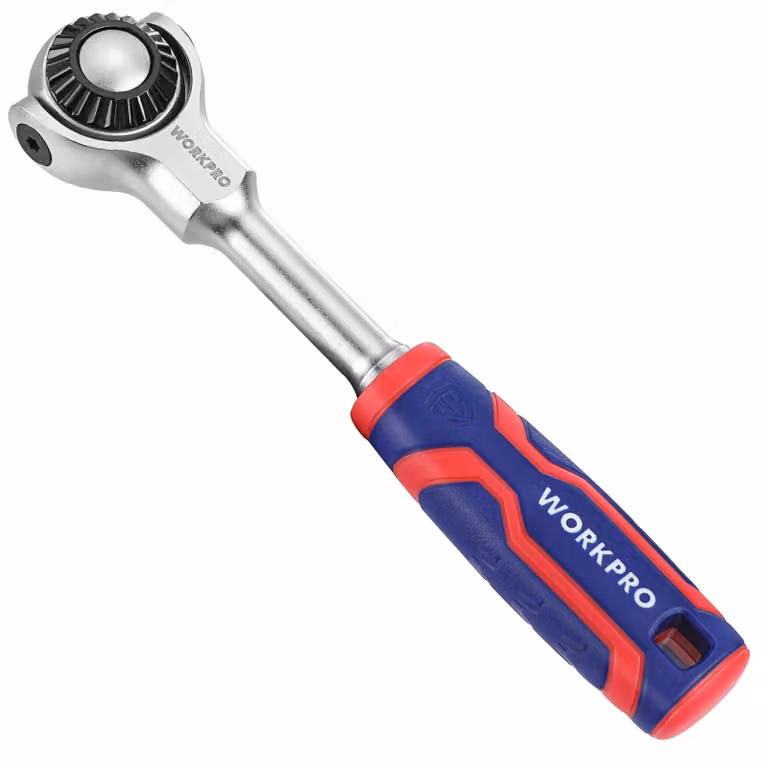 Chiave a cricchetto flessibile da 1/4" con 72 denti e sistema di sgancio rapido