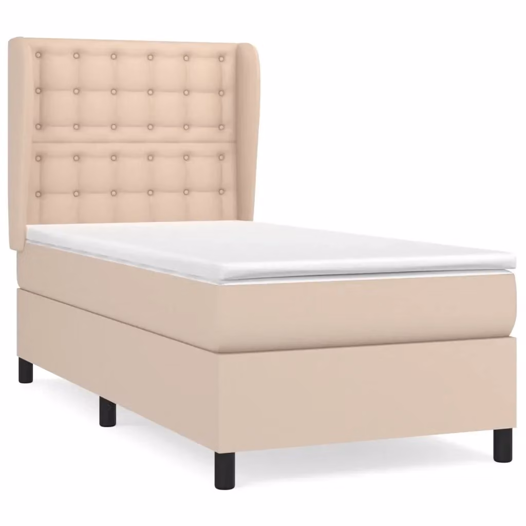 vidaXL Giroletto a Molle con Materasso in Similpelle Colore Cappuccino L/P/H: 80 x 200 cm – 2