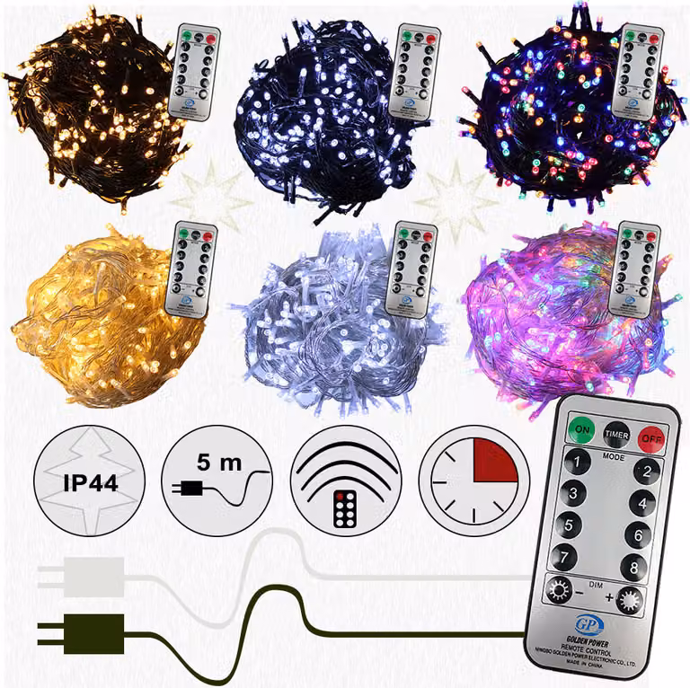Luci LED da fata Albero di Natale Luci LED da fata decorative Timer 8 programmi Luci di Natale : Bianco freddo 960 LED 76 m Trasparente Colore della luce: Bianco freddo Numero di LED / lunghezza: 960 LED 76 m Colore del cavo: Trasparente