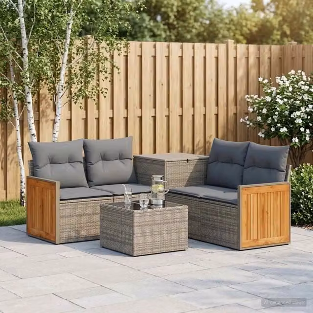 Set di divani 6 pz Grigio e Grigio Scuro 55 x 55 x 37 cm 3447714