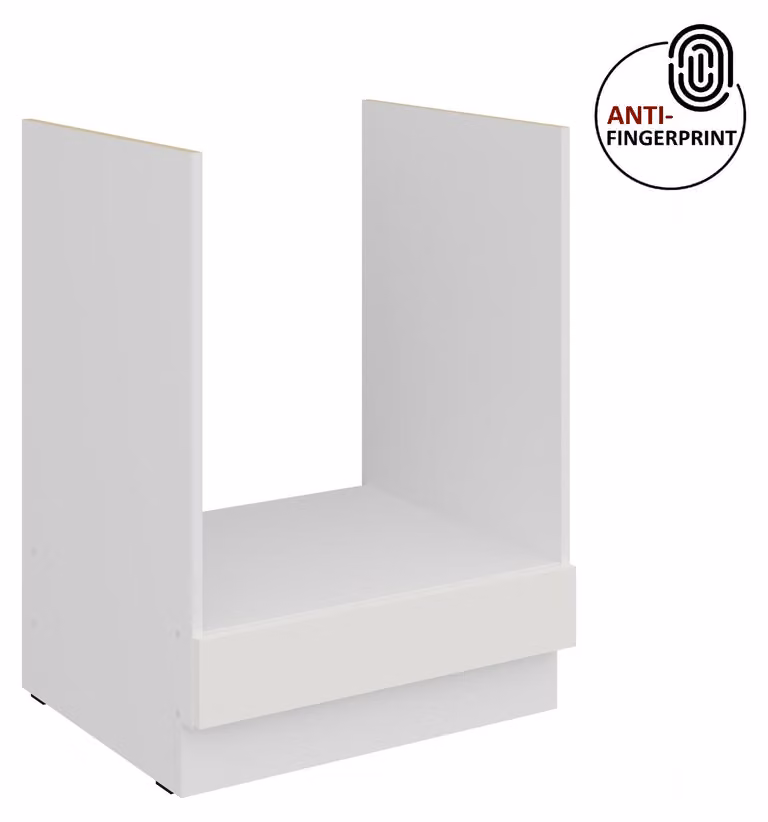 Mobile base da cucina da 60 cm, linea ARIA, bianco ultra opaco + bianco opaco, frontali di alta qualità con rivestimento anti-impronta, cucina a incasso, blocco cucina