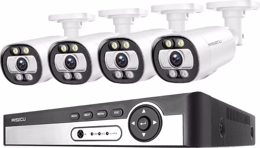 8CH NVR sistema di telecamere di sicurezza, risoluzione 4K, AI rilevamento umano, 8CH NVR 4PCS CAM 5MP, 3T (sport all'aperto)