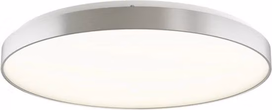Plafoniera da soffitto MENSA R 80 in alluminio argento con LED da 80W, luce bianco caldo 3000K