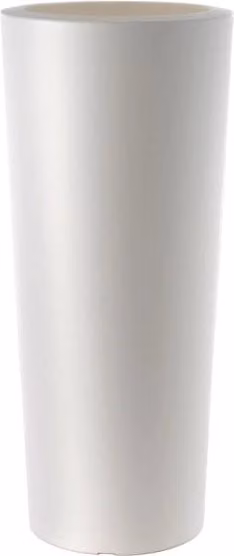 Vaso a cono alto Tera Schio Giordanoshop per uso indoor e outdoor, colore bianco gesso, in plastica, H: 90,5 cm, L/P: 40 cm