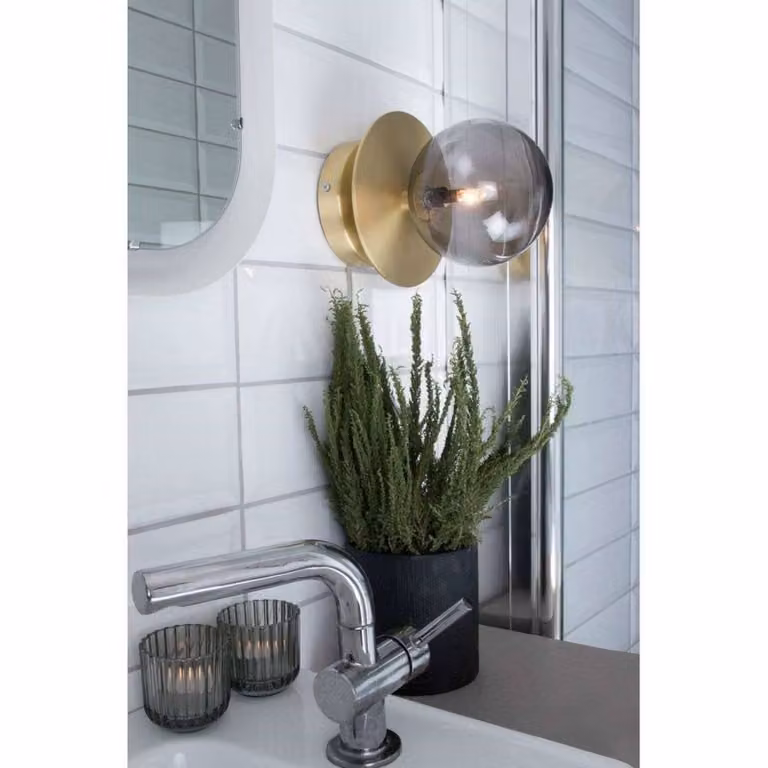 Globen Lighting Applique da parete ART DECO, dimmerabile, Ottone / Oro, Soggiorno / Sala da pranzo, Metallo, Design, Applique