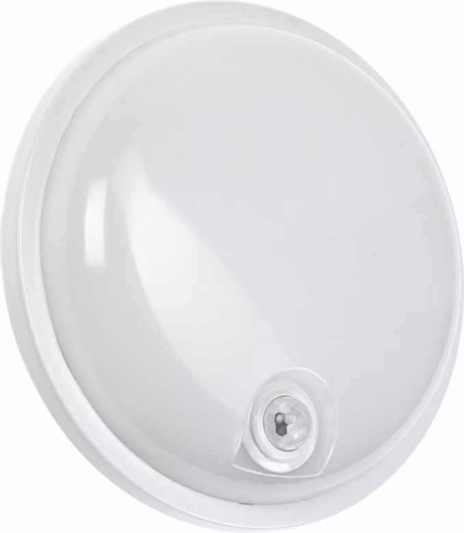 Spectrum LED Lampada da esterno a parete, bianca, rotonda, Ø 22 cm, IP54, 20 W, 2300 lm, bianco neutro 4000 K, sensore di movimento