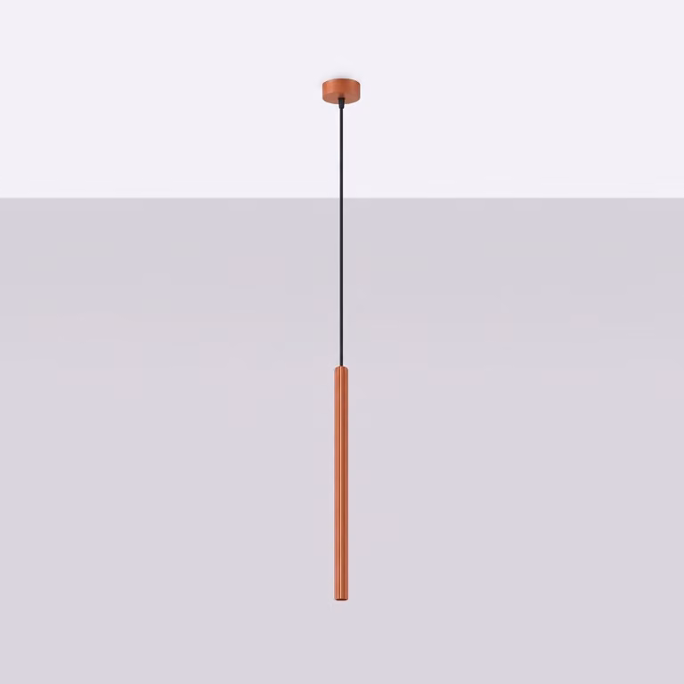 Lampada a sospensione ARCHE 1 ocra rossa 1xG9 8W acciaio 120x8x8cm Sollux Lighting