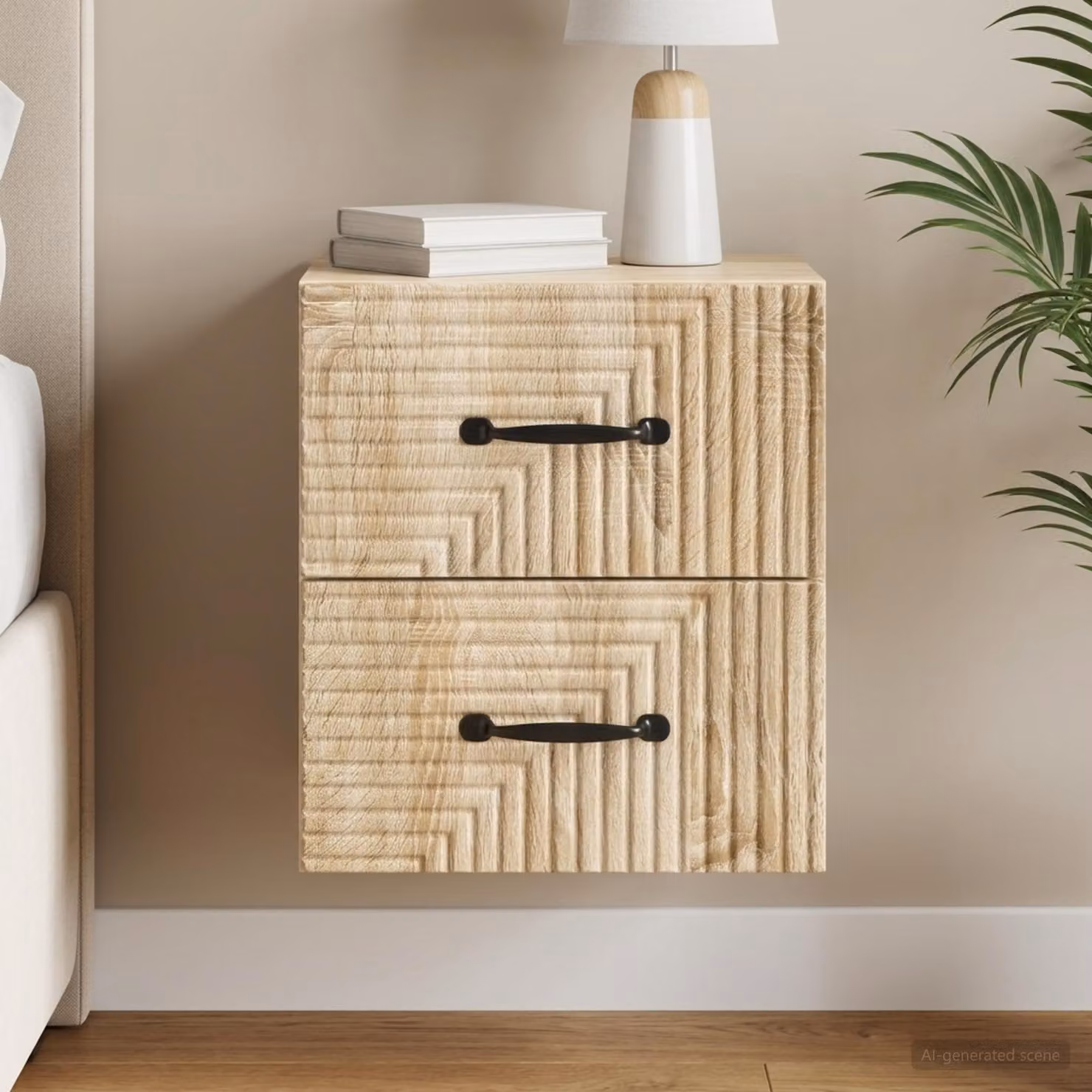 vidaXL Mobiletto da notte sospeso Rovere Sonoma L 34,5 cm x P 33 cm x H 40 cm