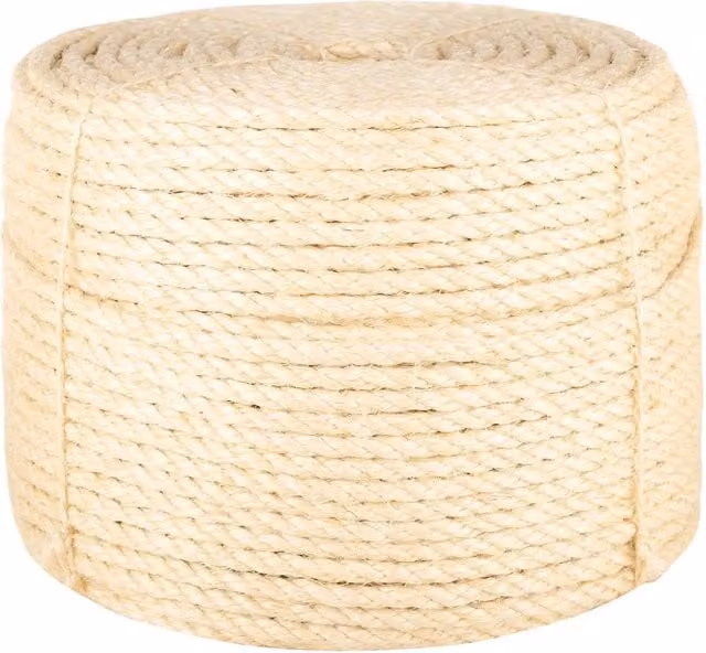 Fune in Sisal 100% Naturale Beige, Diametro: 10 mm, Lunghezza: 500 m