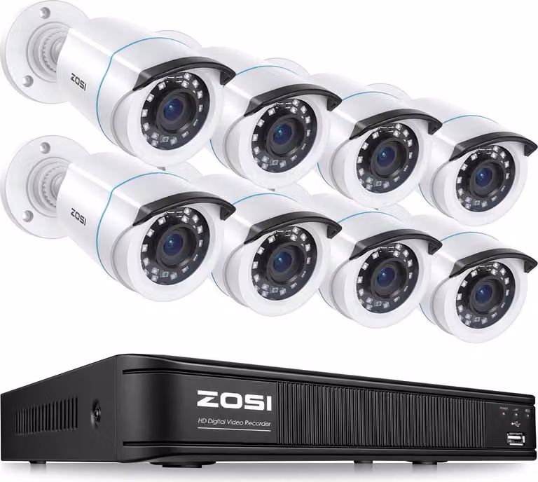 Sistema di telecamere di sicurezza, visione notturna, DVR a 8 canali, 8CH DVR 8 telecamere, HDD incorporato, 8CH DVR 8 telecamere-b, 1T-a