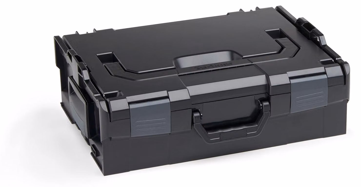 Valigetta per attrezzi, colore nero, con 6 scomparti - Peso massimo: 85 kg - Lunghezza: 44,5 cm - Resistente all'acqua
