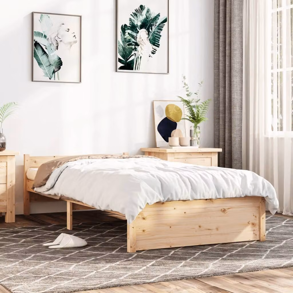 The Living Store Letto in legno massiccio 75x190 cm