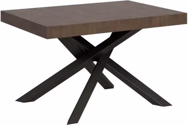Tavolo allungabile 140/244x90 cm Volantis colore noce gambe antracite