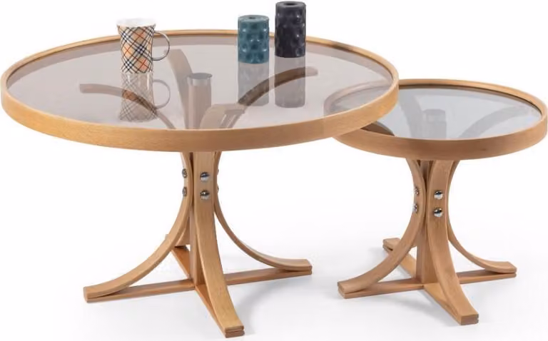 Designer 2x Couchtische Wohnzimmer Luxus Glas Komplett Modern Einrichtung