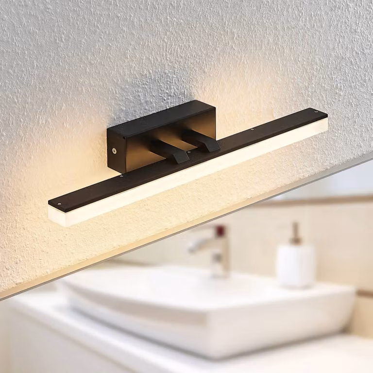 Applique da parete Lisana Lucande, Nero, Bagno, Metallo, Moderno, Applique