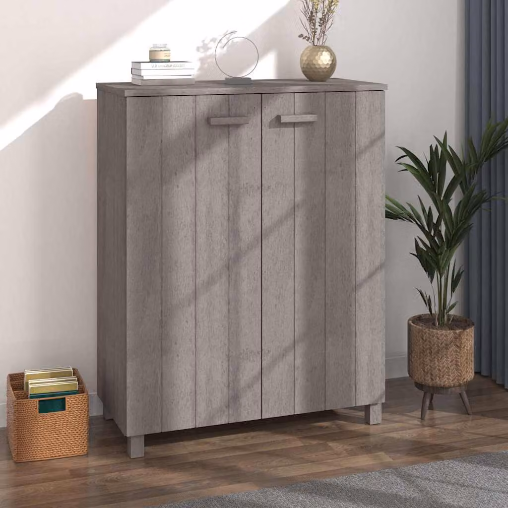 Scarpiera vidaXL HAMAR Grigio in Legno di Pino e MDF, Stile Industriale, L/P/H: 85 x 40 x 108 cm