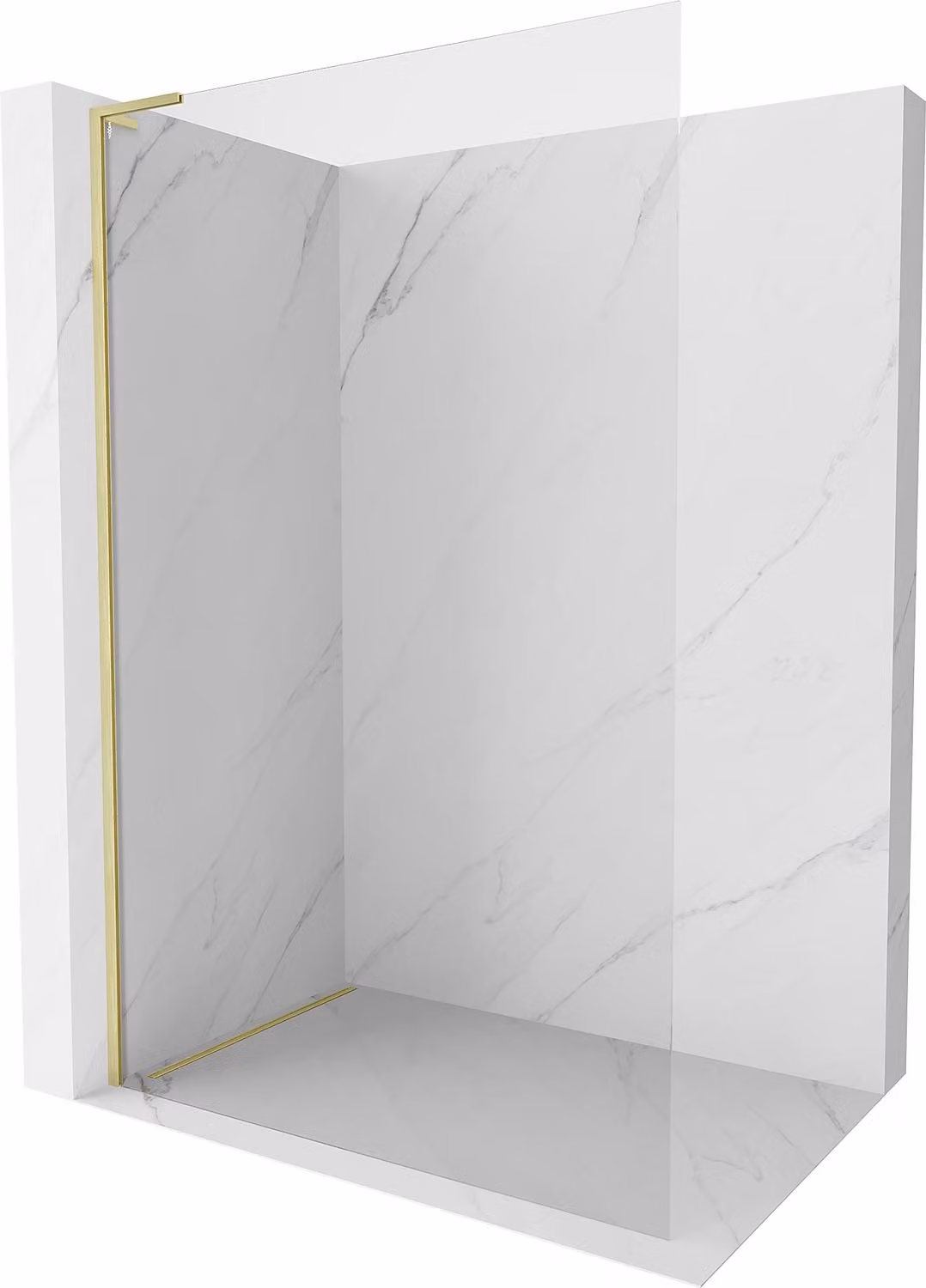 Mexen Kioto-X L parete doccia Walk-in 110 x 200 cm, trasparente 10 mm, oro spazzolato - 800-110-107-55-00-X