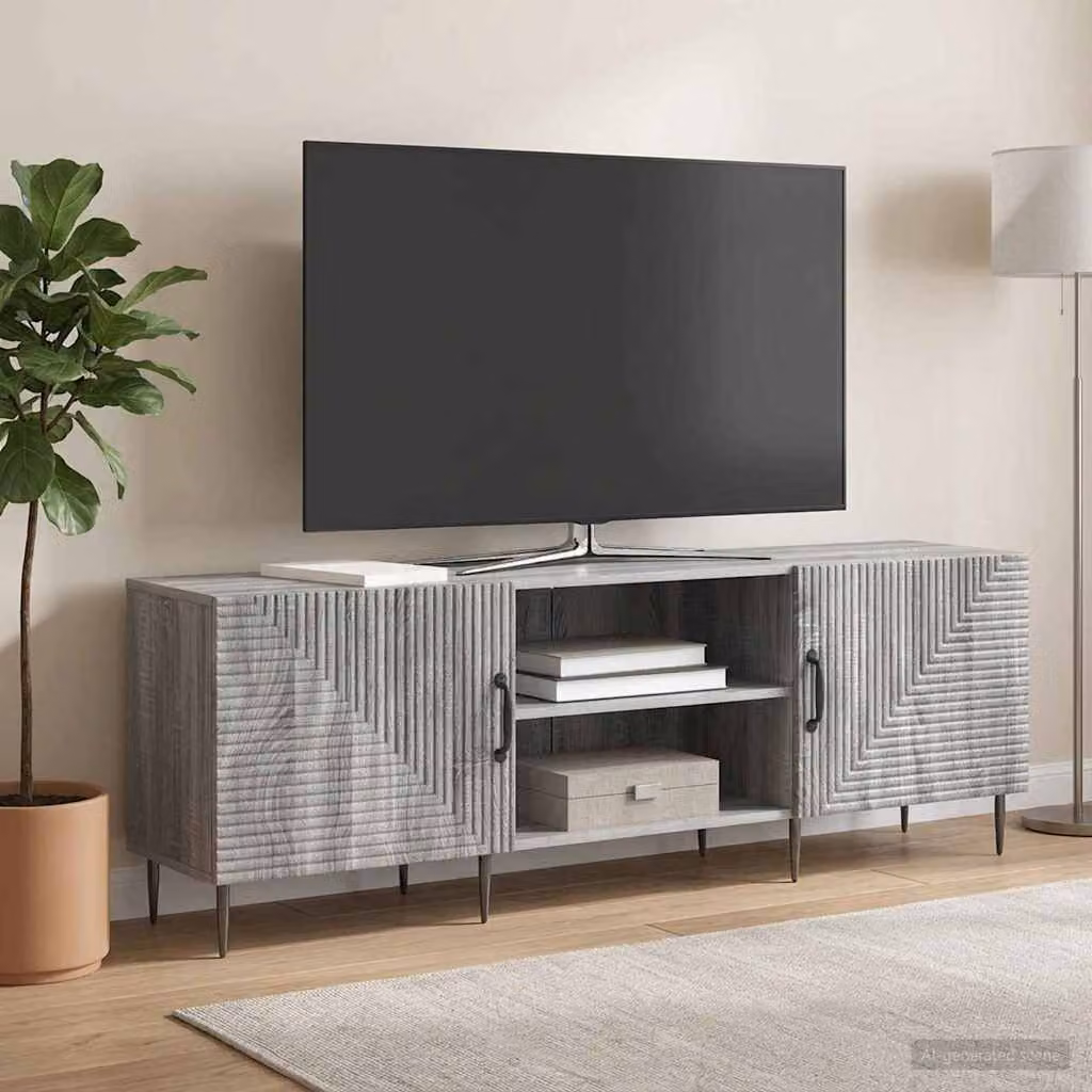 Mobile TV vidaXL in stile vintage, Grigio, L 150 x P 31 x H 50 cm