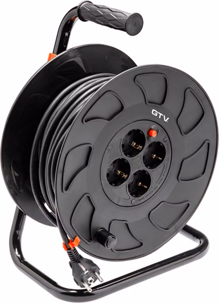 Prolunga avvolgicavo 30m 4x230V Avvolgicavo Schuko IP20 16A/3200W H05VV-F 3x1,5 GTV 2722