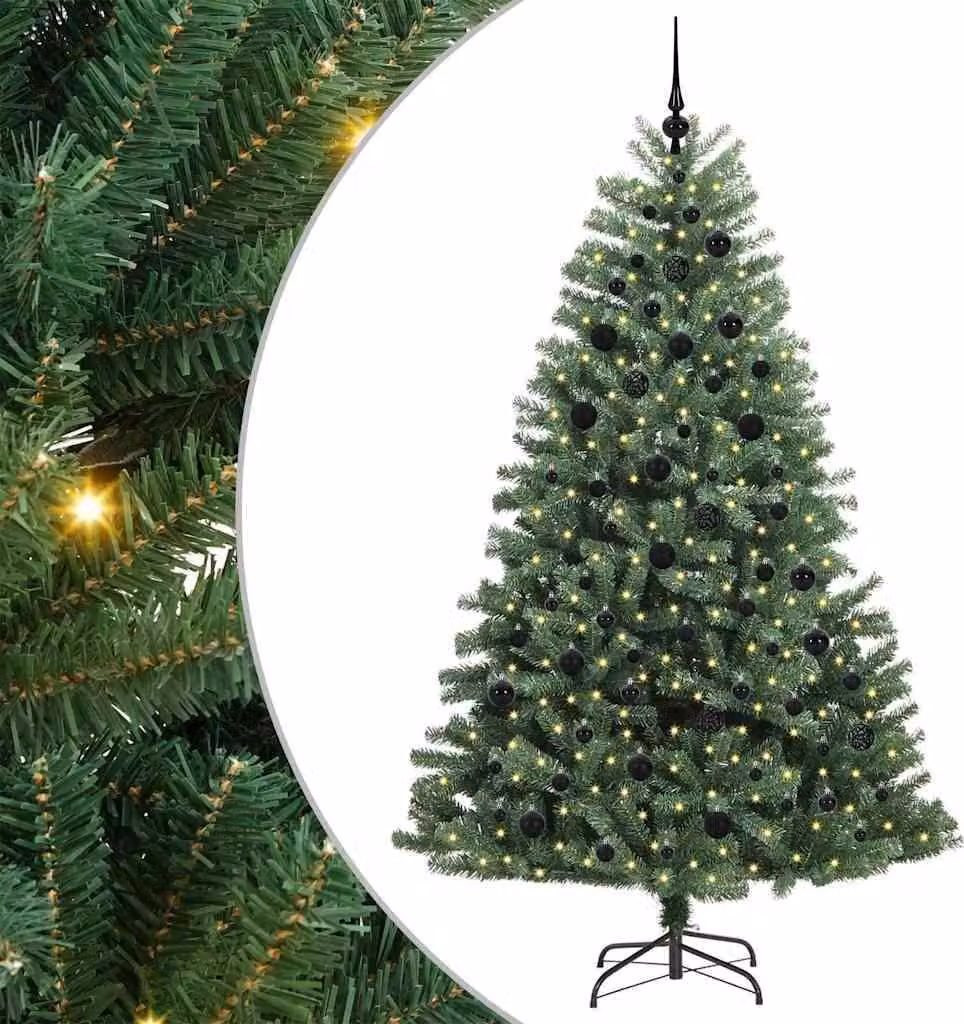 Albero di Natale Artificiale con Rami Pieghevoli Verde 210 cm