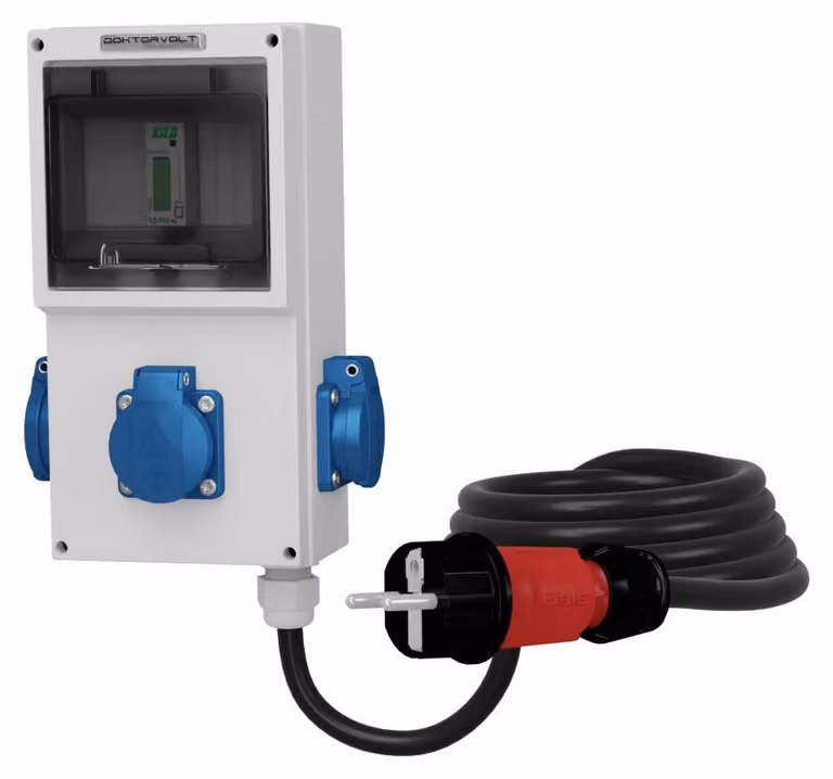 Contatore di energia portatile MID, 3 prese da 230V, modello Doktorvolt 4302