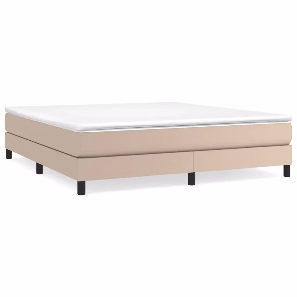 Letto a molle con materasso vidaXL color cappuccino in similpelle e tessuto L: 180 cm, P: 200 cm, H: 25 cm – 2