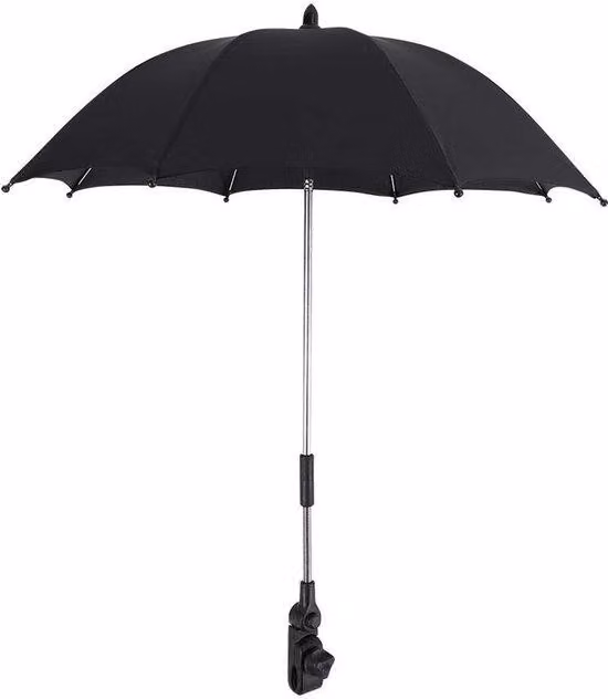 Shopcentral - Ombrellone universale per passeggini - Protezione UV - Flessibile - Nero - Ombrellone per bambini - Resistente all'acqua - Adatto a tutti i passeggini