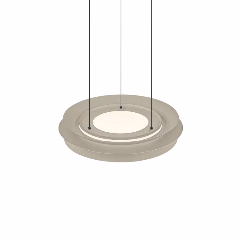 HELL Lampada LED a sospensione Lys, color sabbia, Ø 45 cm, CCT, telecomando dimmerabile, Crema / Ambra, Soggiorno / Sala da pranzo, Metallo, Moderno