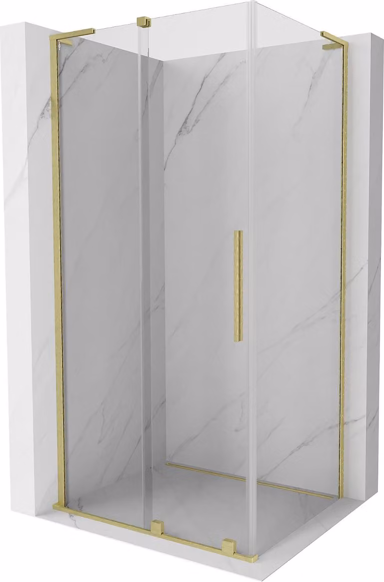 Mexen Velar L box doccia scorrevole 100 x 90 cm, trasparente, oro spazzolato - 871-100-090-03-55