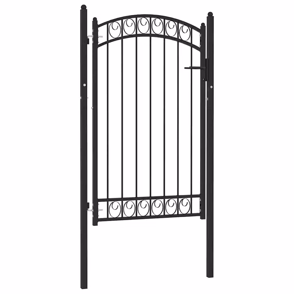 Cancello a battente vidaXL in acciaio nero L: 100 cm, H: 170 cm