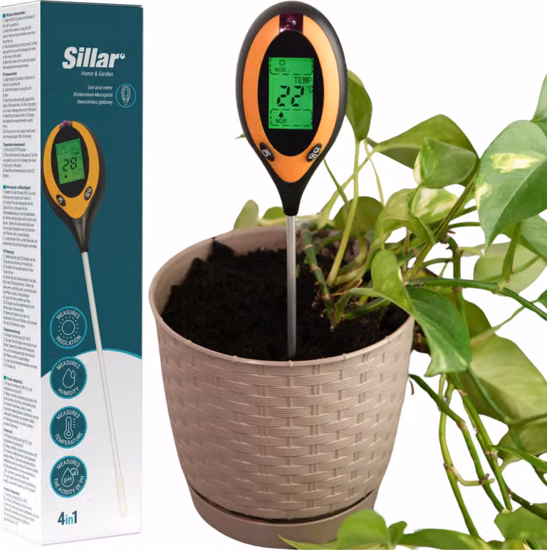 Sillar 4in1 Misuratore per terreno: pH, umidità, temperatura e luminosità
