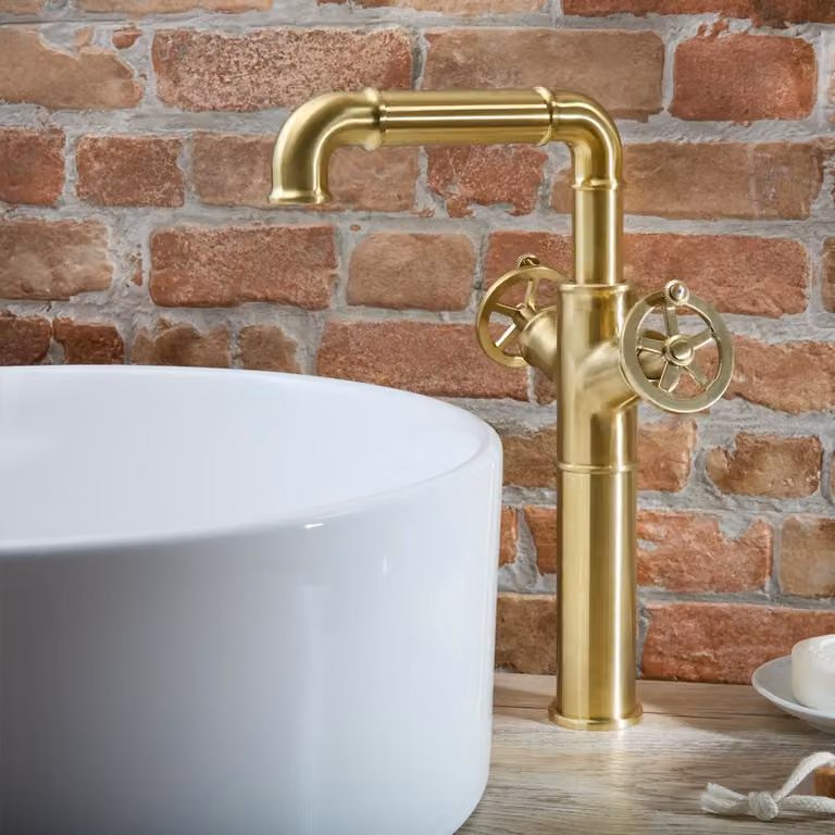 Miscelatore Alto Monoforo per Lavabo in Stile Industriale - Scelta di Finiture