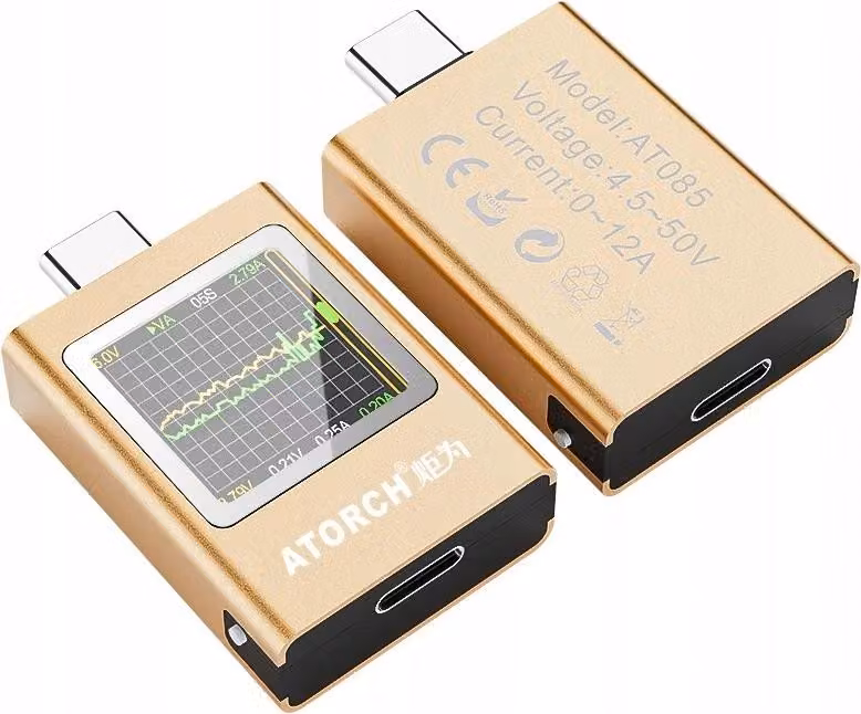 Misuratore portatile tester porta USB C tensione corrente potenza HD OLED PD3.1 QC3.0