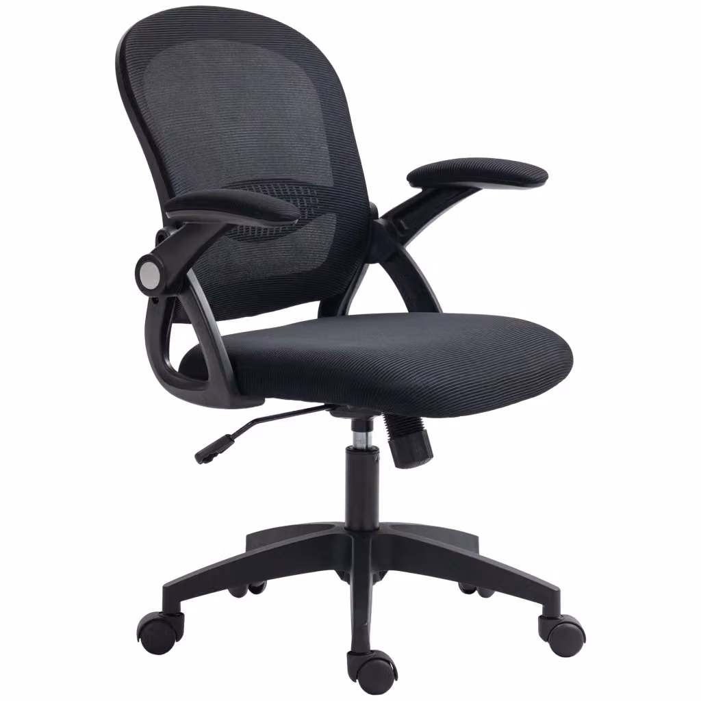 Sedia da ufficio ergonomica Minimal nera con schienale a rete e altezza regolabile L: 61.5 cm, P: 65.5 cm, H: 88-97.5 cm – 2