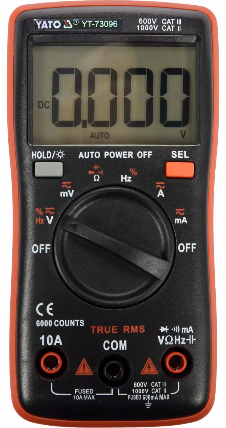 Multimetro digitale TRUE RMS, auto-range, display LCD, 6000 conteggi