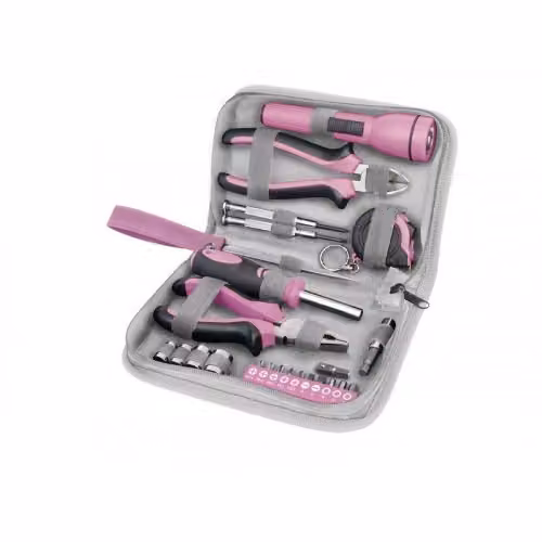 Set di utensili 24 pezzi, rosa, Extol Lady